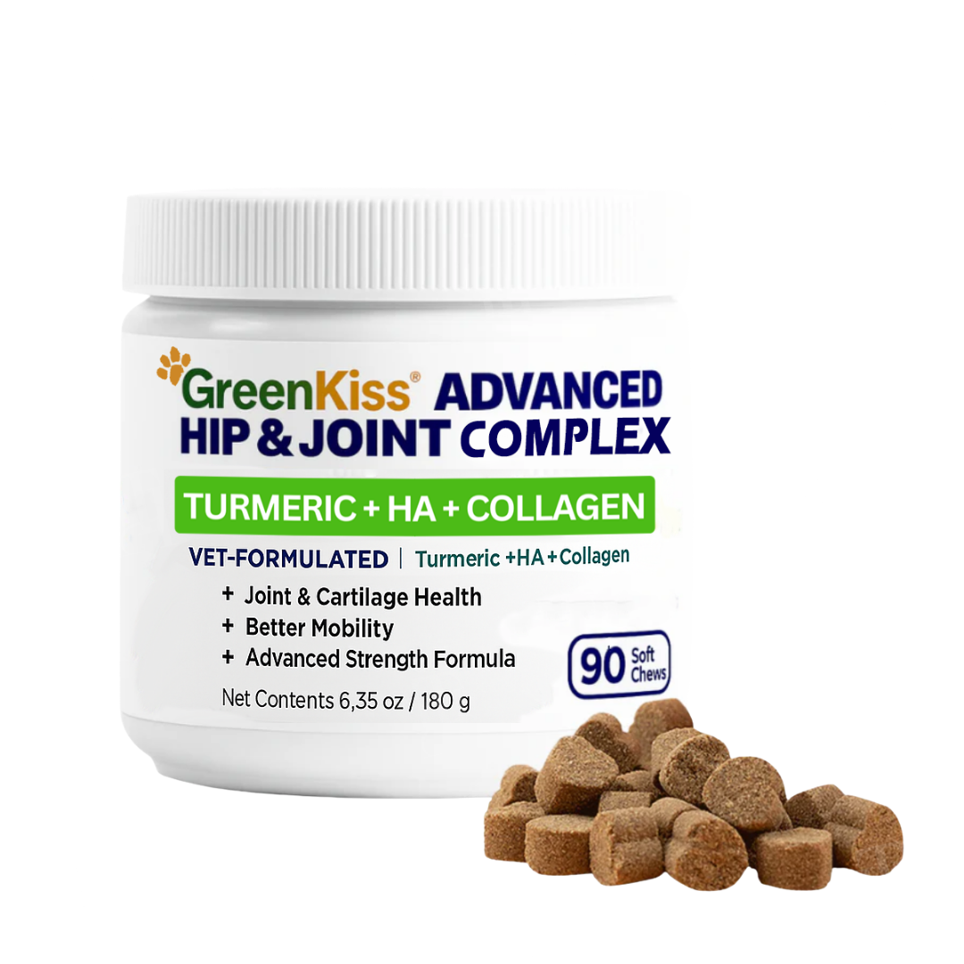 ššGreenKissĀ® Advanced Hip & Joint Complex Soft Chews 𦓠Turmeric + HA + Collagenš