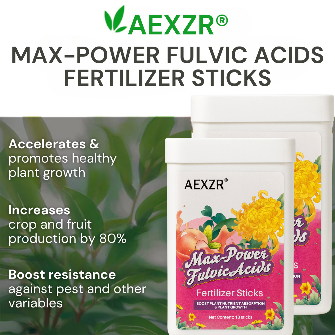 🌿AEXZR® Max-Power Fulvic Acids Fertilizer Sticks💧90-Day Continuous Plant Nutrition🌱