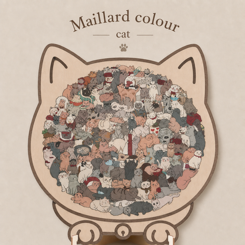 🐱 Purrfect Gift 🎁135-Piece Cat-Shaped Wooden Puzzle 🐱