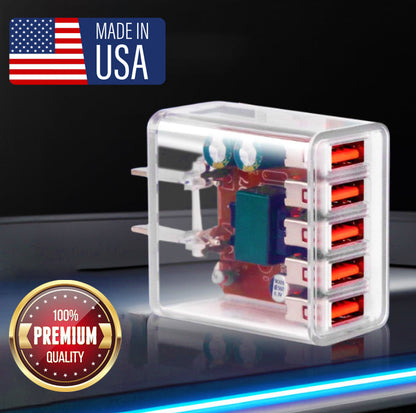 NOWORDUP® Transparent Intelligent QC4.0 Adapter (2/3/5 Ports)