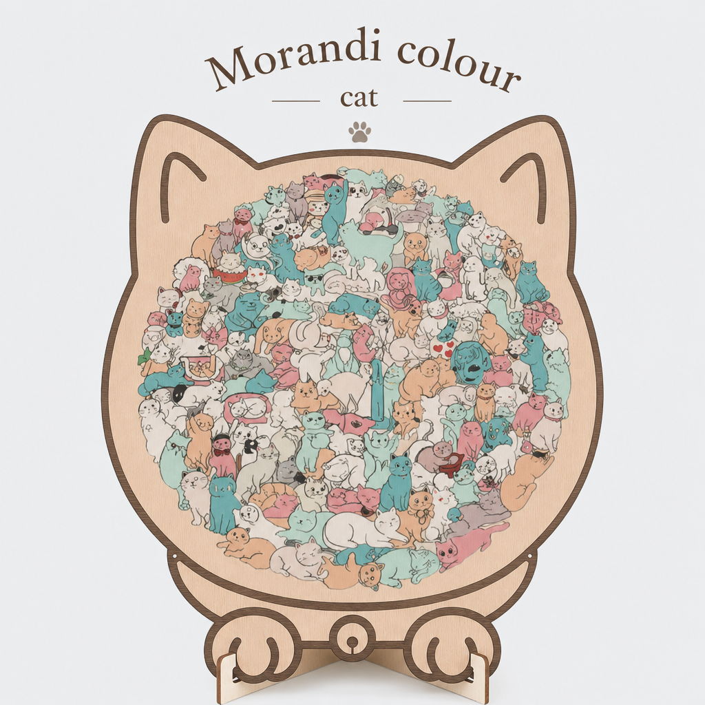 🎁 Grab Gifts  🎅Christmas Gift 135-Piece Cat-Shaped Wooden Puzzle 🐱 🎁