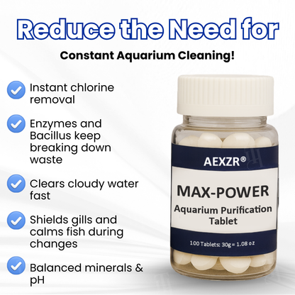 ✨AEXZR® Max-Power Aquarium Purification 🐠Tablet Bio-Cleaning, Reduces Water Changes🌊