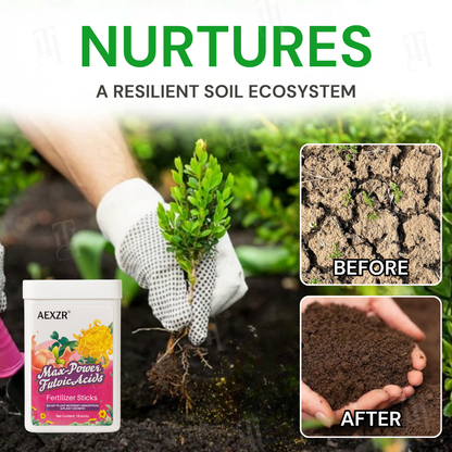 🌿AEXZR® Max-Power Fulvic Acids Fertilizer Sticks💧90-Day Continuous Plant Nutrition🌱