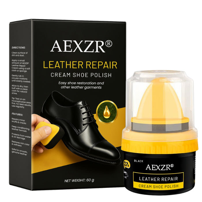 🌟 AEXZR® Leather Repair Cream Shoe Polish | Erases Scuffs, Renews Color Like New