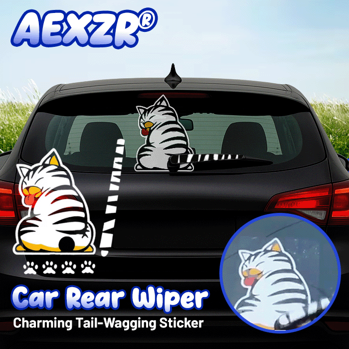 🏆AEXZR® Car Rear Wiper Charming Tail-Wagging Sticker - The Adorable Wag That Turns Heads & Smiles! 🐕✨
