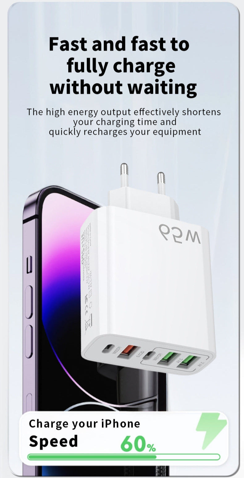 NOWORDUP® GaN 65W Intelligent Charger (3*USB-C + 2*PD Type C)