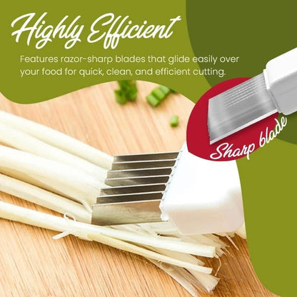 🔥Shred Silk The Knife – 🔪Multi-Blade Scallion & Vegetable Cutter, Effortless & Time-Saving✨
